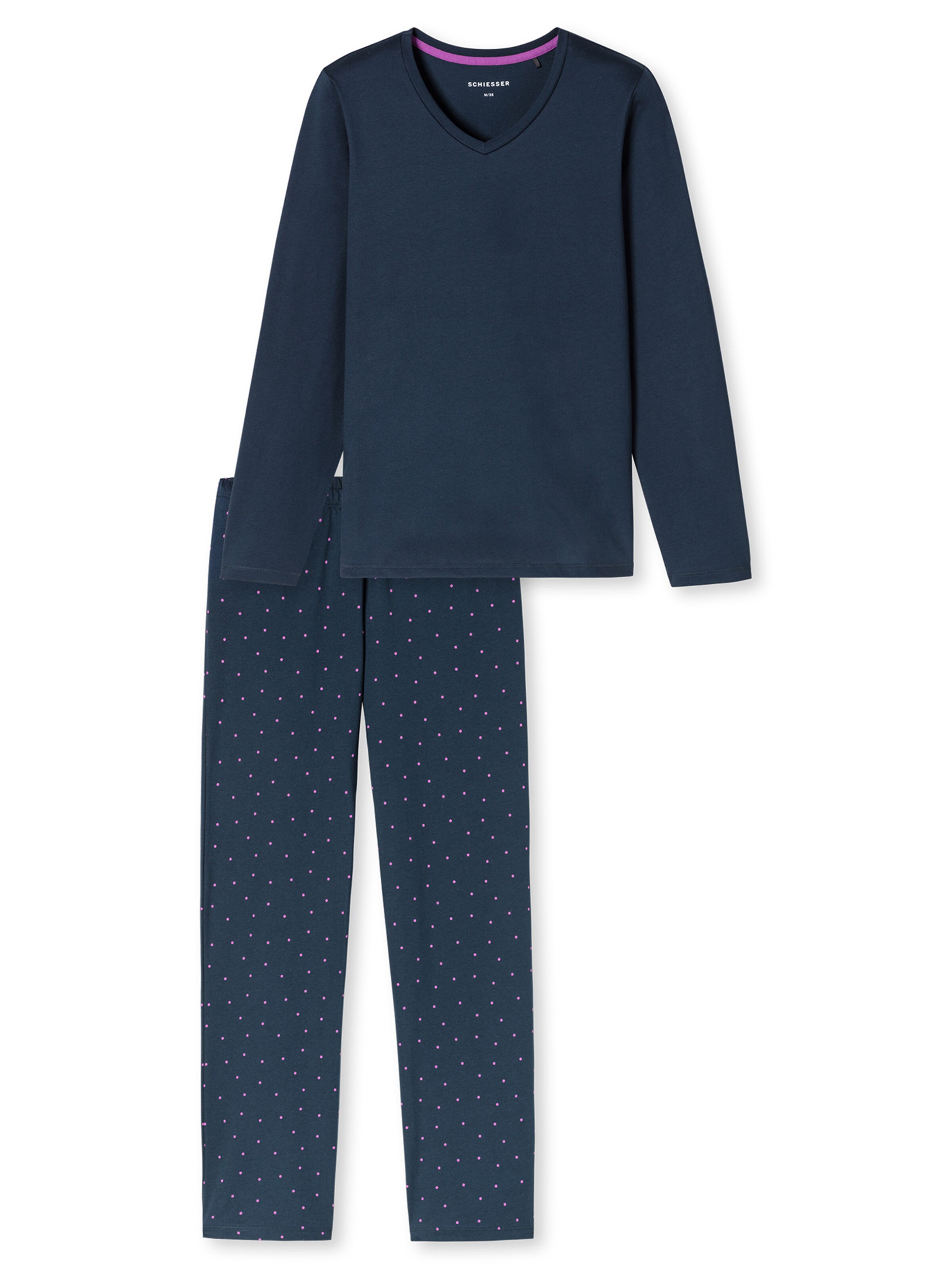 SCHIESSER Schlafanzug ' Casual Essentials ' in Blau: Vorderseite