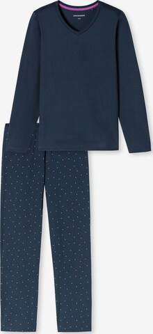 SCHIESSER Schlafanzug ' Casual Essentials ' in Blau: Vorderseite