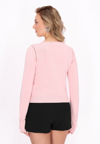 faina Gebreid vest in Roze