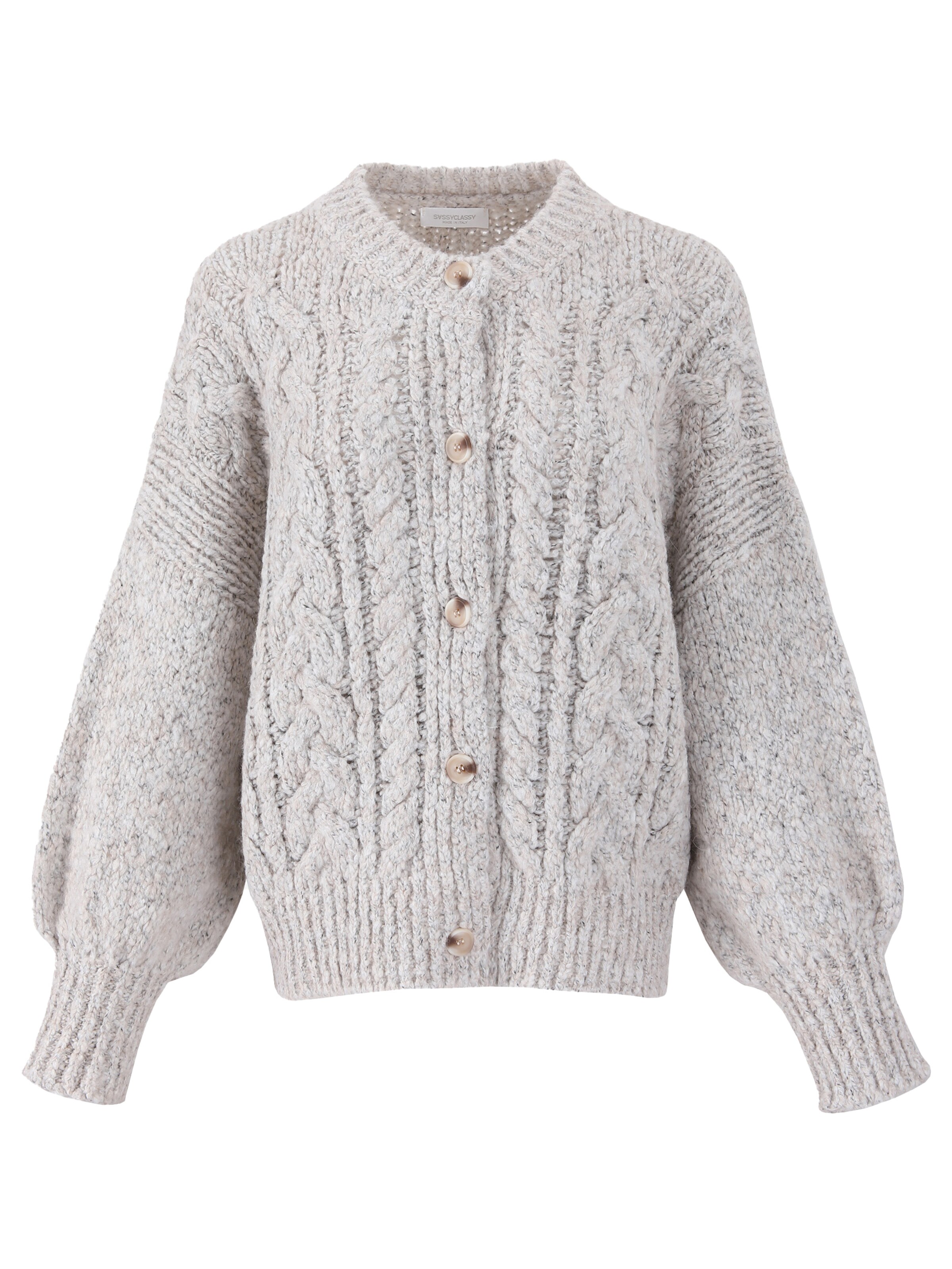 SASSYCLASSY Oversizestrickjacke‌‌‌‌‌‌‌‌‌ in Grau: Vorderseite