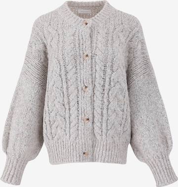 SASSYCLASSY Oversizestrickjacke in Grau: Vorderseite