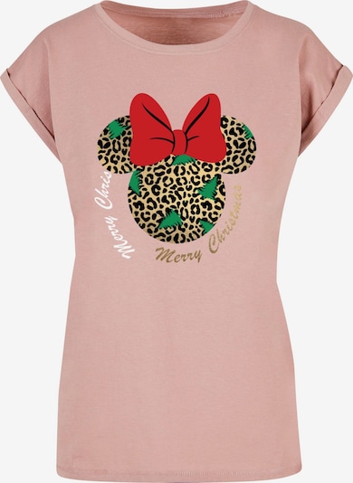 ABSOLUTE CULT T-Shirt 'Minnie Mouse - Leopard Christmas' in grün / altrosa / rot / schwarz, Produktansicht