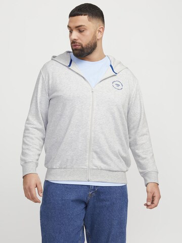 Jack & Jones Plus Sweatjacke in Grau: Vorderseite