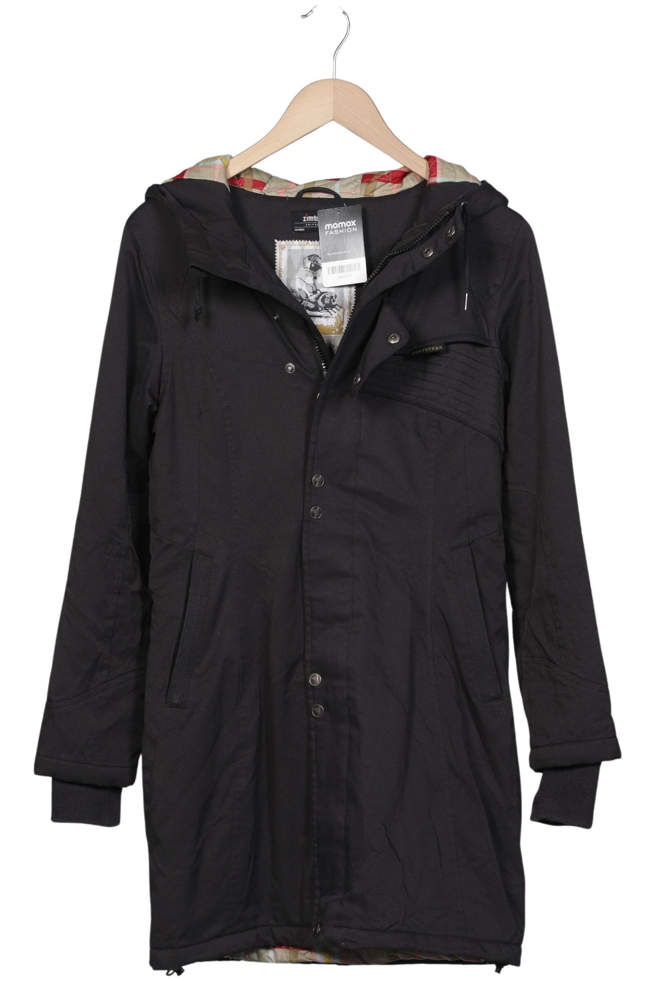 Zimtstern Mantel S in Schwarz: Vorderseite