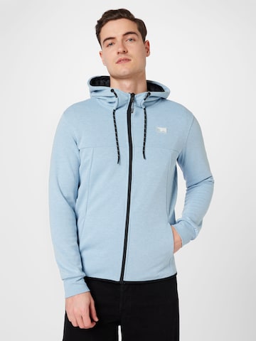 JACK & JONES Zip-Up Hoodie 'Air' in Blue: front