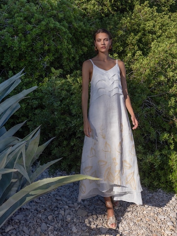 Haris Cotton Jurk in Beige