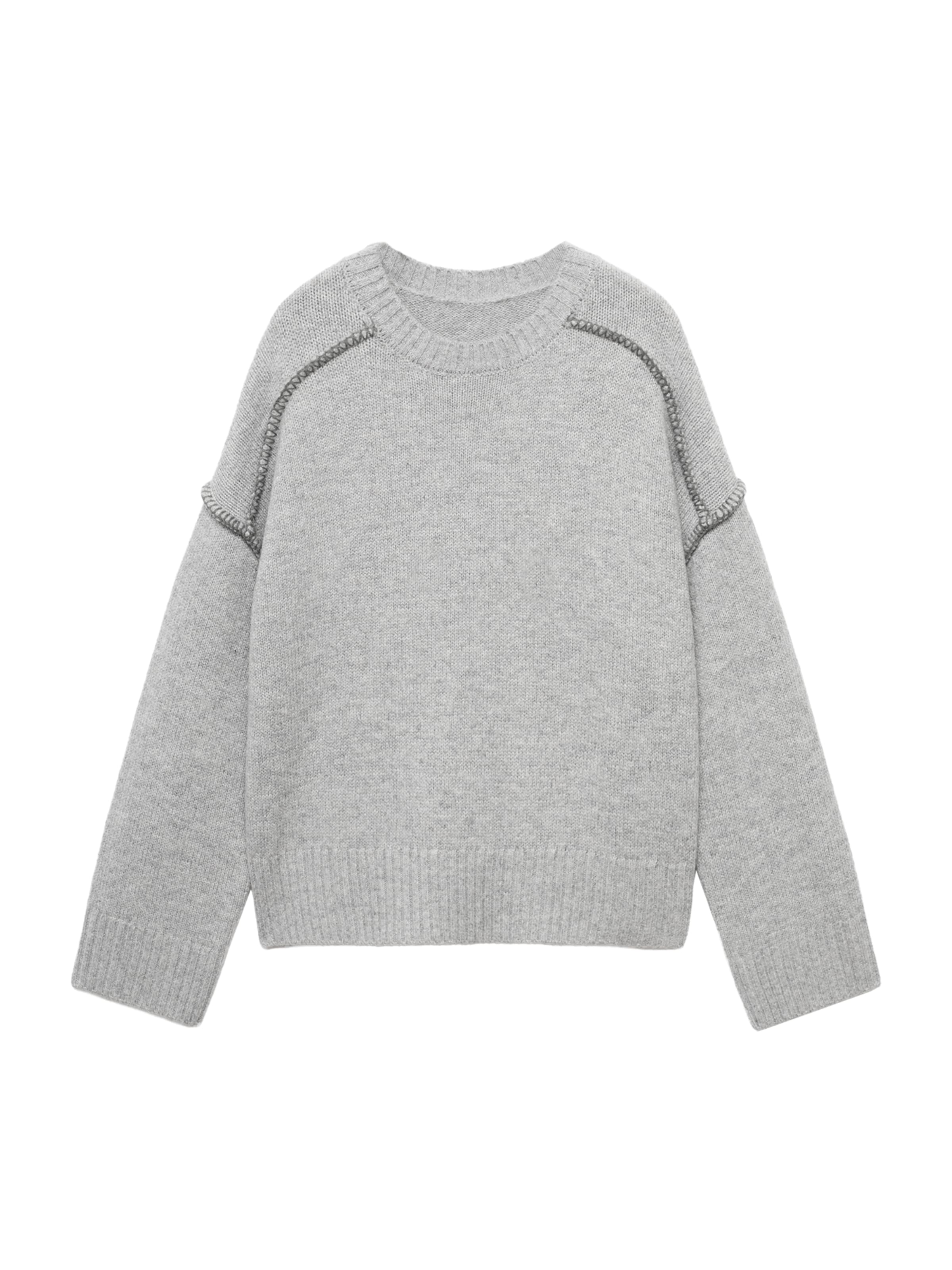 MANGO TEEN Tröja 'Stitch2' i grå: framsida