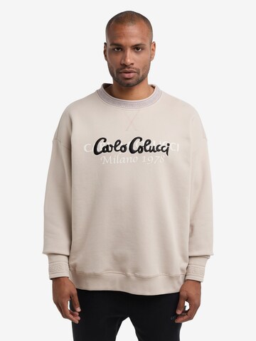 Carlo Colucci Sweatshirt 'De Tomas' in Beige: voorkant