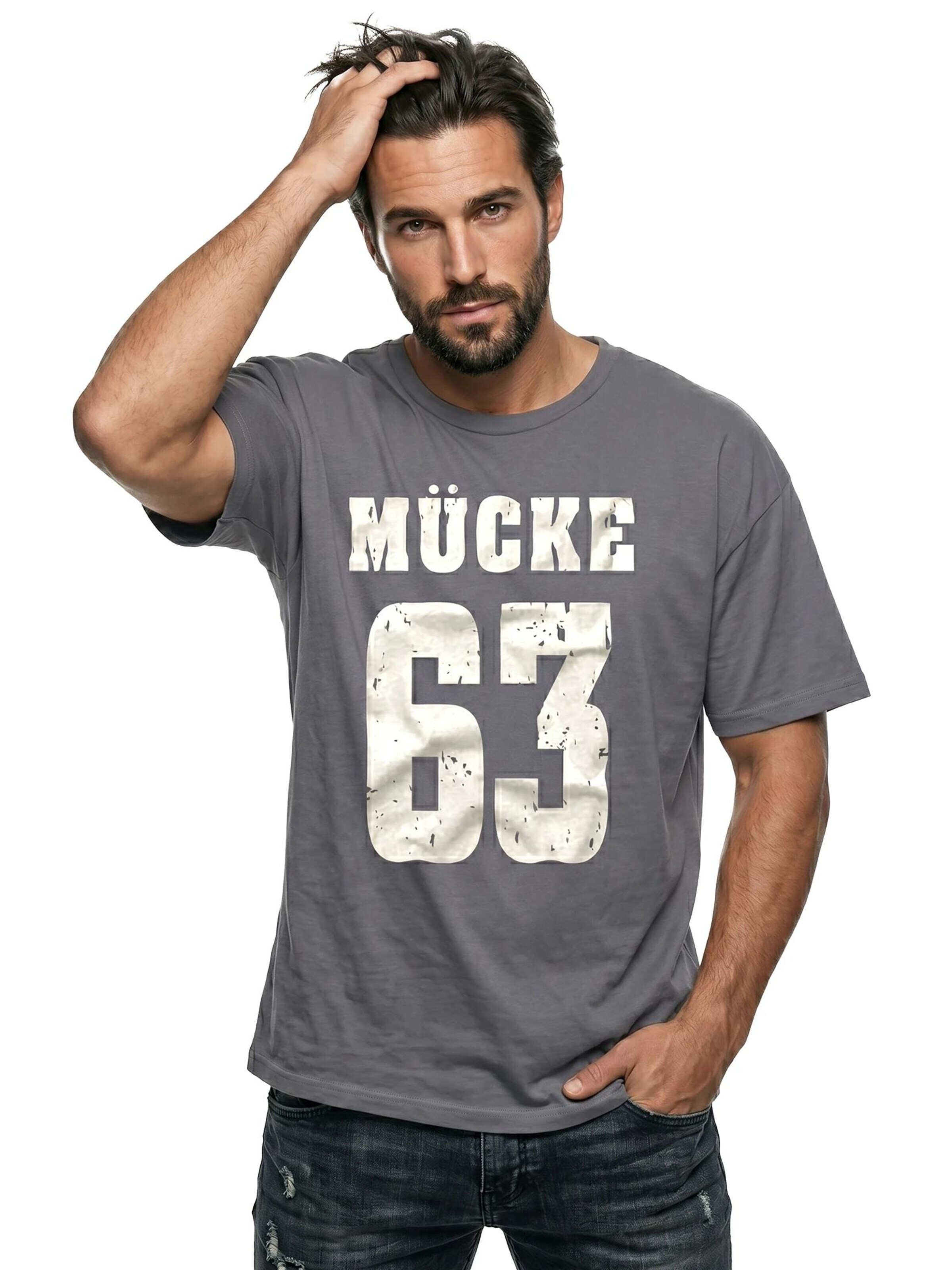 MAKAYA Shirt 'Mücke 63' in Grey