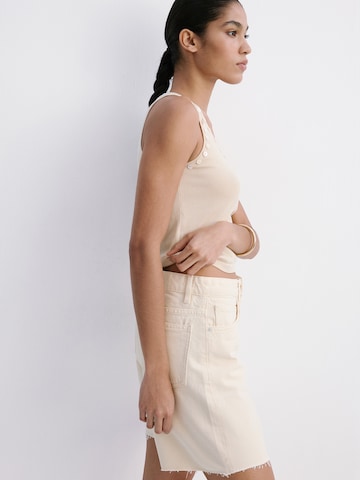 MANGO Wide leg Jeans 'ANNE' in Beige