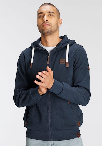 AJC Zip-Up Hoodie in Blue: front