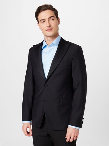 Slim fit Sacou de la Oscar Jacobson pe negru: față