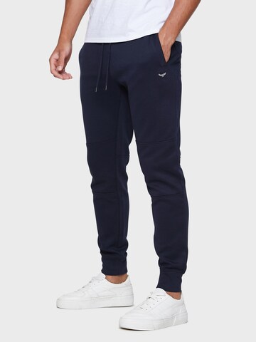 Threadbare Tapered Trousers in Blue: front