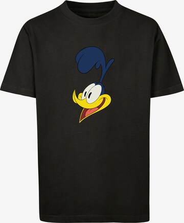 F4NT4STIC T-Shirt 'Looney Tunes Road Runner Face' in Schwarz: predná strana