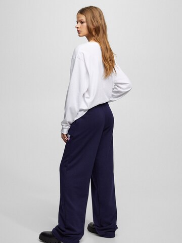 Pull&Bear Wide leg Pants in Blue