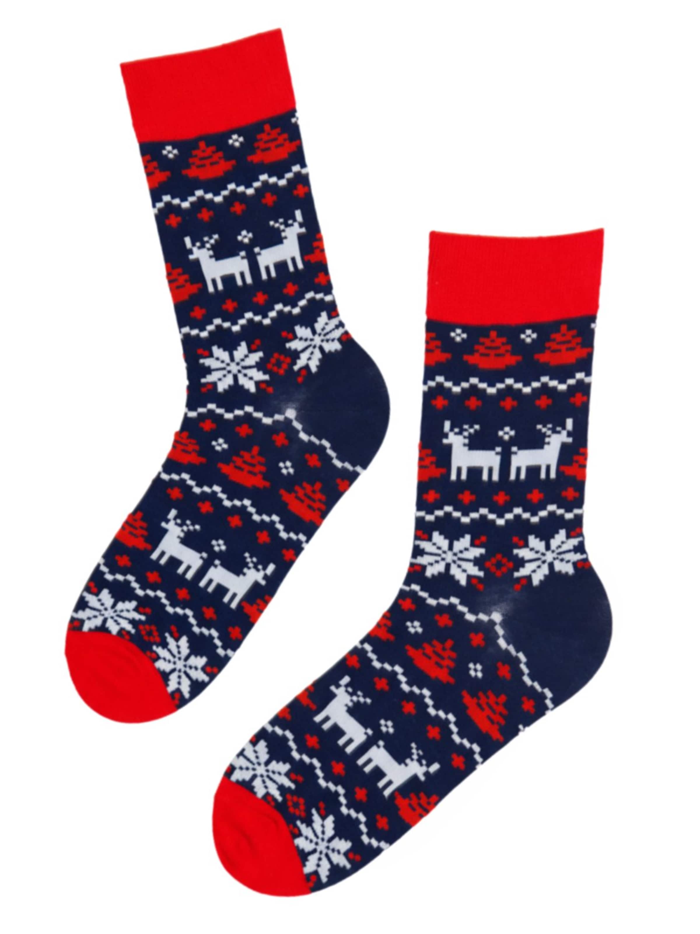 Sokisahtel - Calcetines 'RIKSON men's Christmas socks with reindeer' en azul: frente