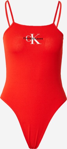 Shirtbody Calvin Klein Jeans en rouge : devant