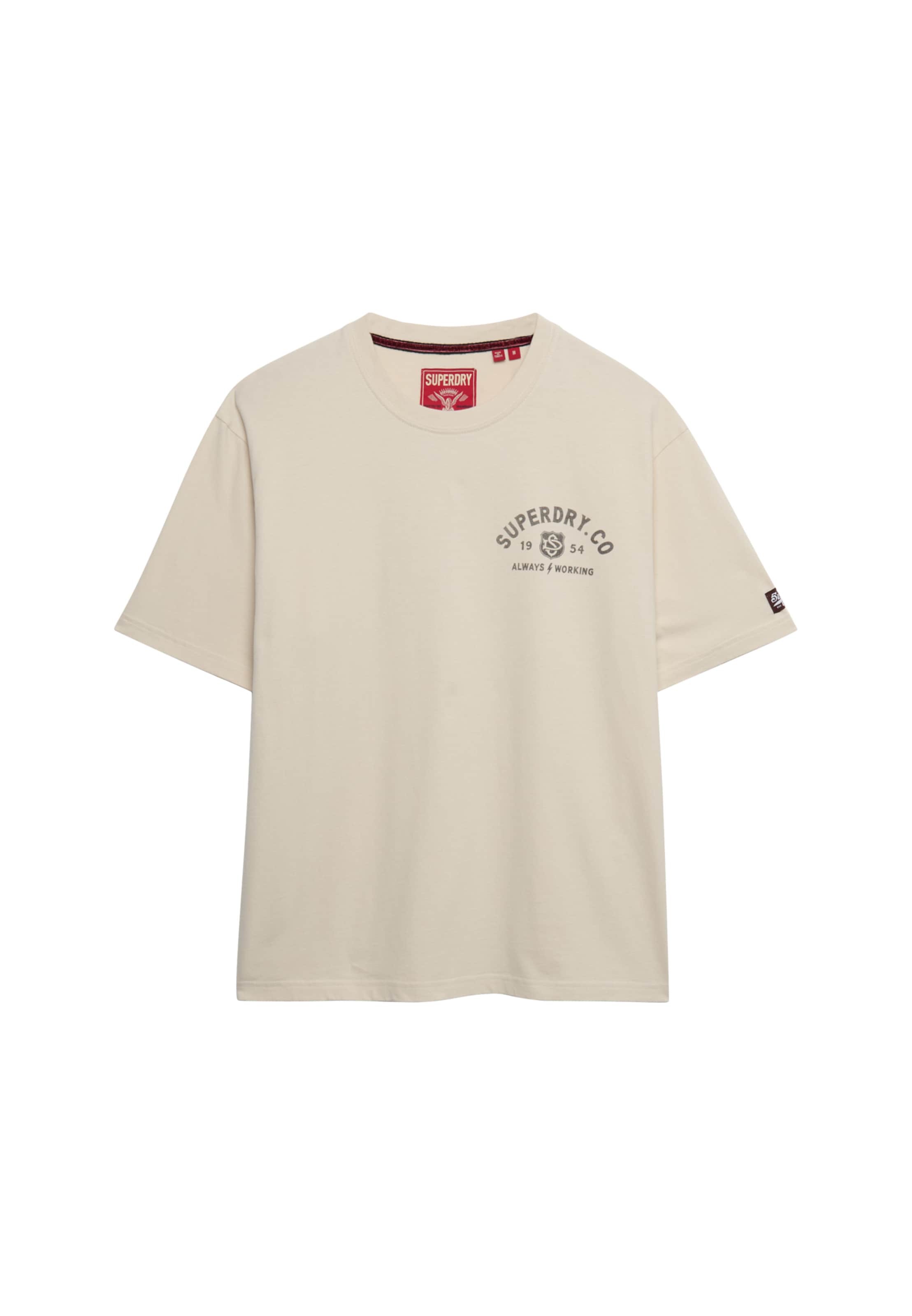 Superdry & Co T-Shirt 'Heritage Biker' en XL en pierre / gris foncé, Vue avec produit