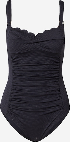 Hunkemöller T-shirt Swimsuit 'Scallop' in Black: front