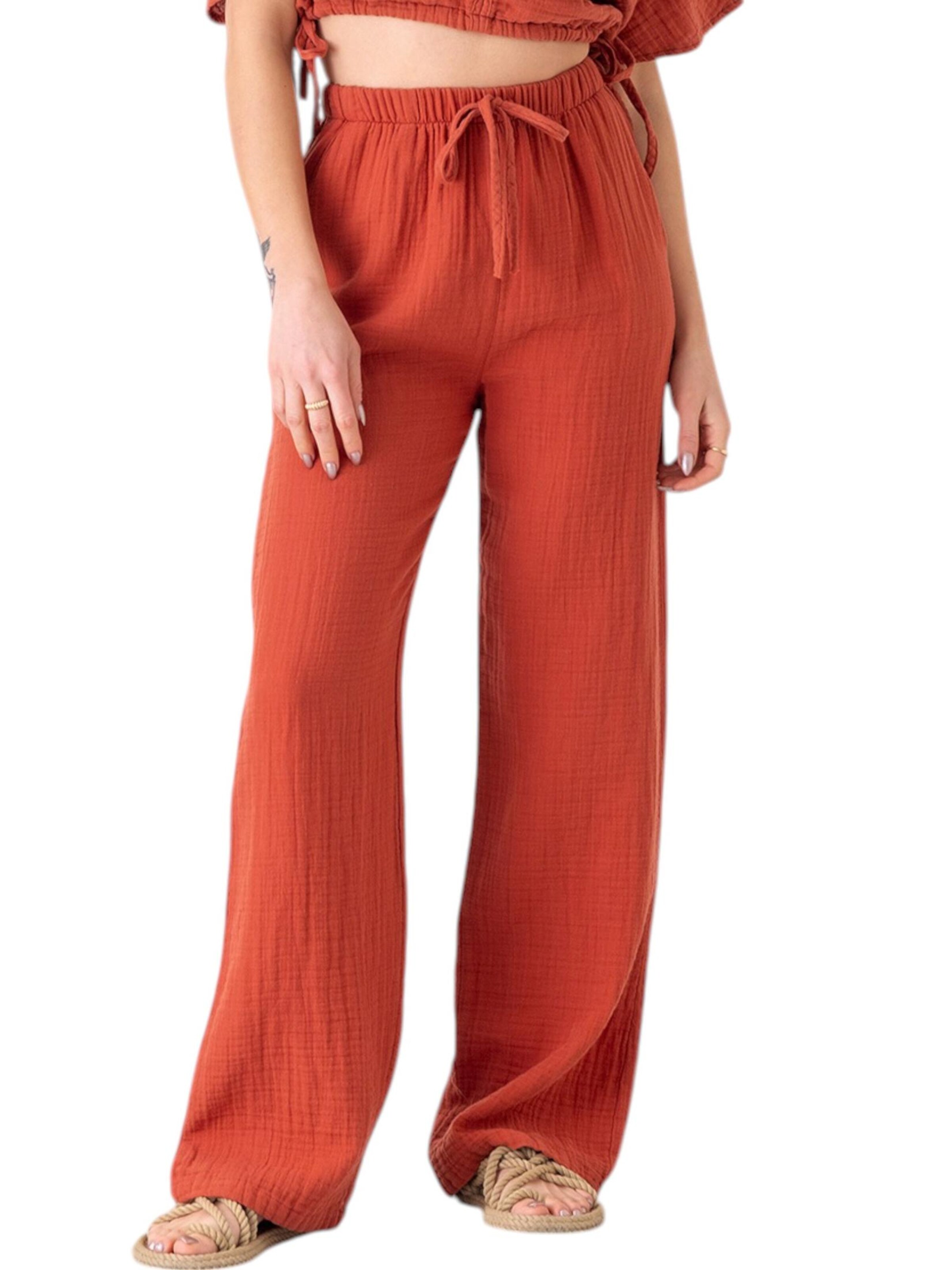 WENOR Wide Leg Bukser 'Eleni' i rød