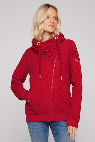 Soccx Zip-Up Hoodie in Red: front