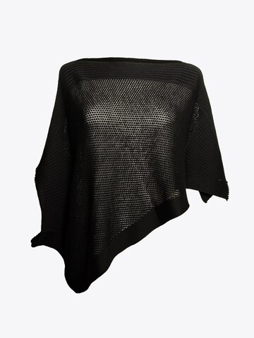 LANARTO slow fashion Cape 'Sternen' in Black: front