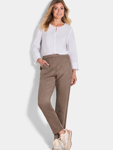 Coupe slim Pantalon 'Louisa' Goldner en marron