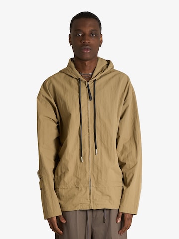 Veste de survêtement DARK LABEL en beige : devant