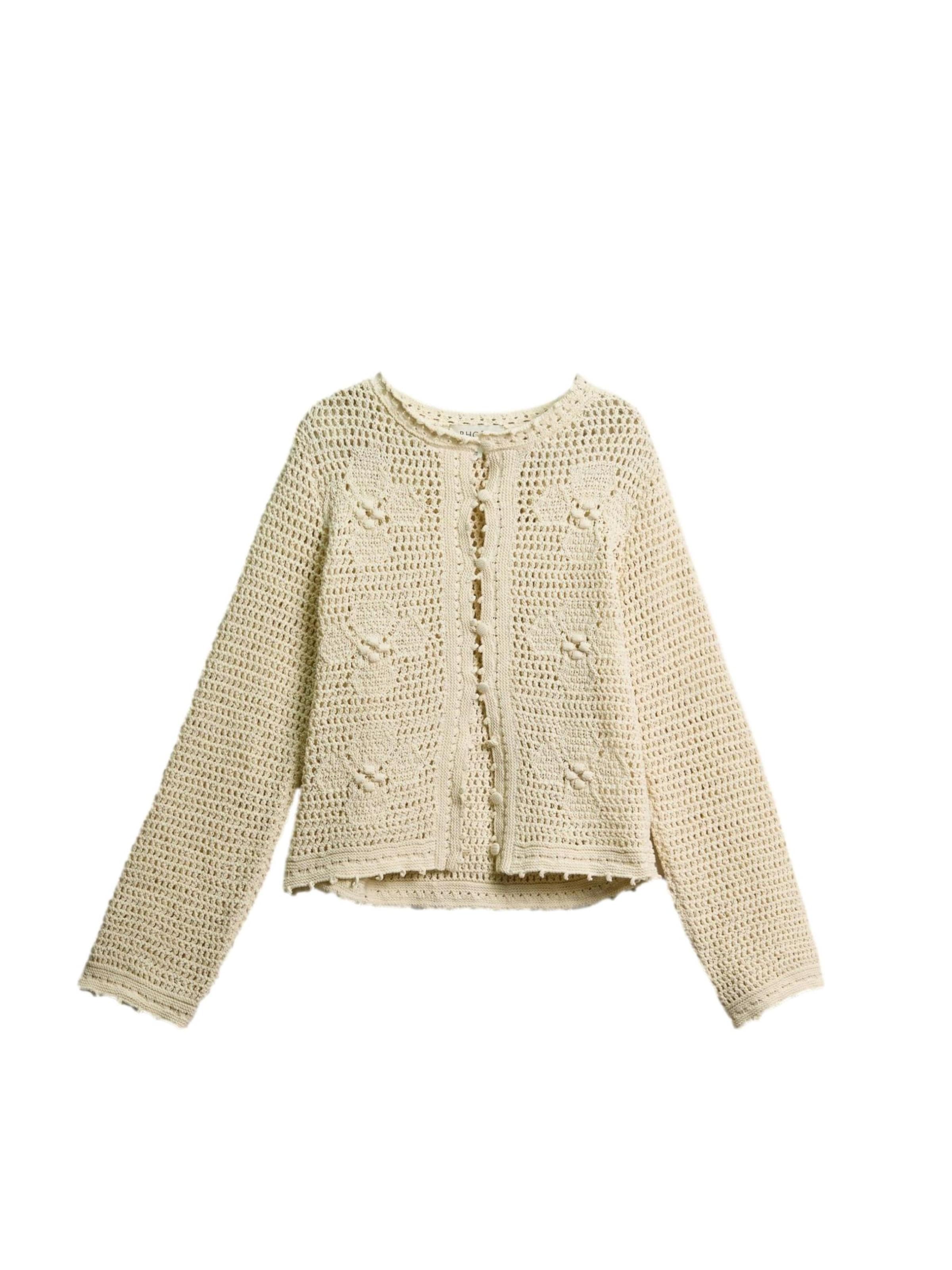 Bhoem Knit Cardigan in Beige: front