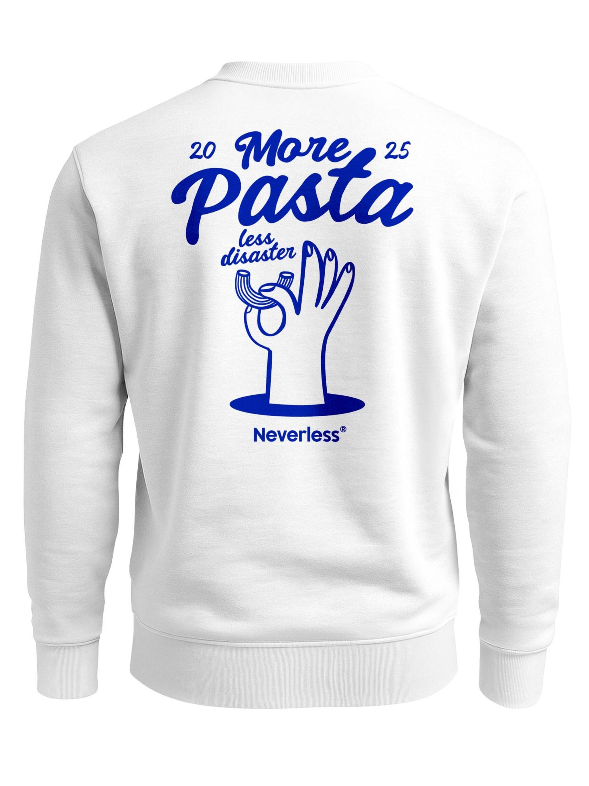 Neverless Sweatshirt 'More Pasta'‌‌‌‌‌‌‌‌‌‌ in Weiß