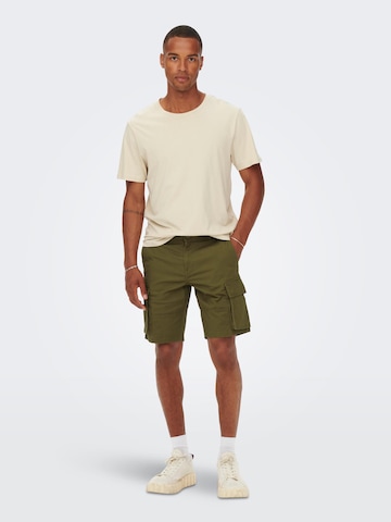 Only & Sons Regular Cargo Pants 'Cam Stage' in Green
