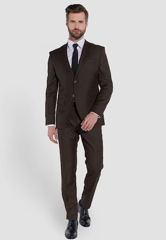 Steffen Klein Slim fit Suit in Brown: front