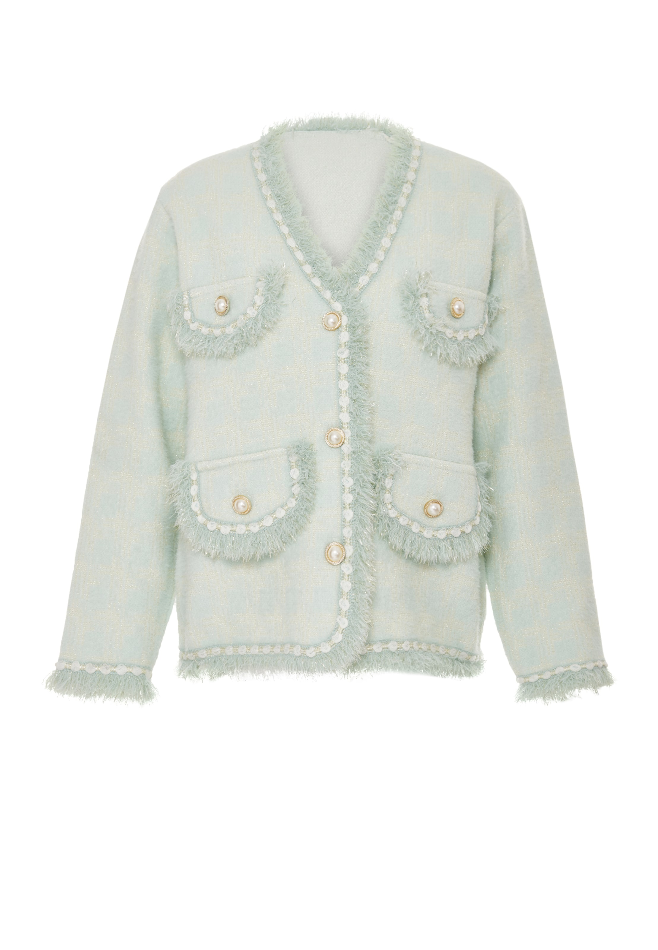 YASANNA Gebreid vest in Groen: voorkant