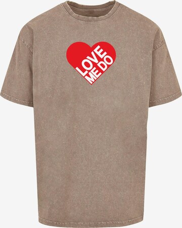 Merchcode Shirt 'Beatles - Love Me Do' in Brown: front