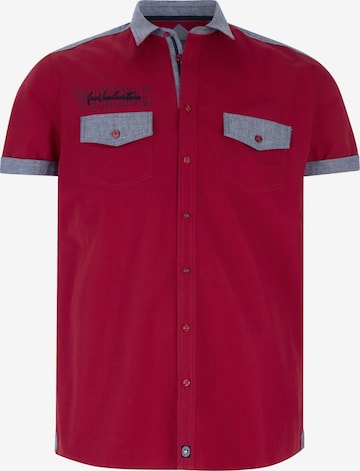 Jan Vanderstorm Comfort fit Button Up Shirt 'Herkko' in Red: front