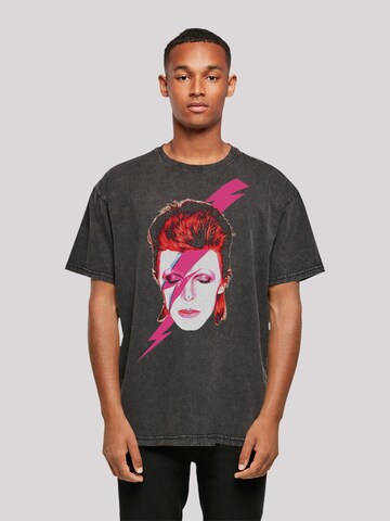 F4NT4STIC Shirt 'David Bowie' in Zwart: voorkant