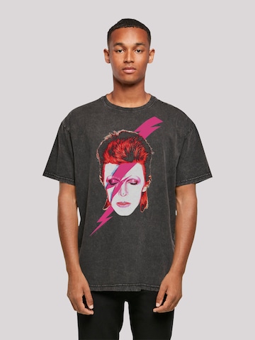 F4NT4STIC Shirt 'David Bowie' in Zwart: voorkant