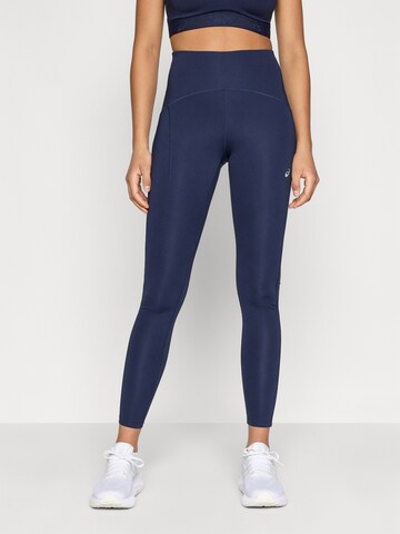 ASICS Skinny Workout Pants 'ROAD' in Blue: front