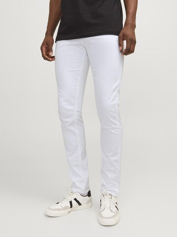 Coupe slim Jean 'Glen Blaine' JACK & JONES en blanc : devant