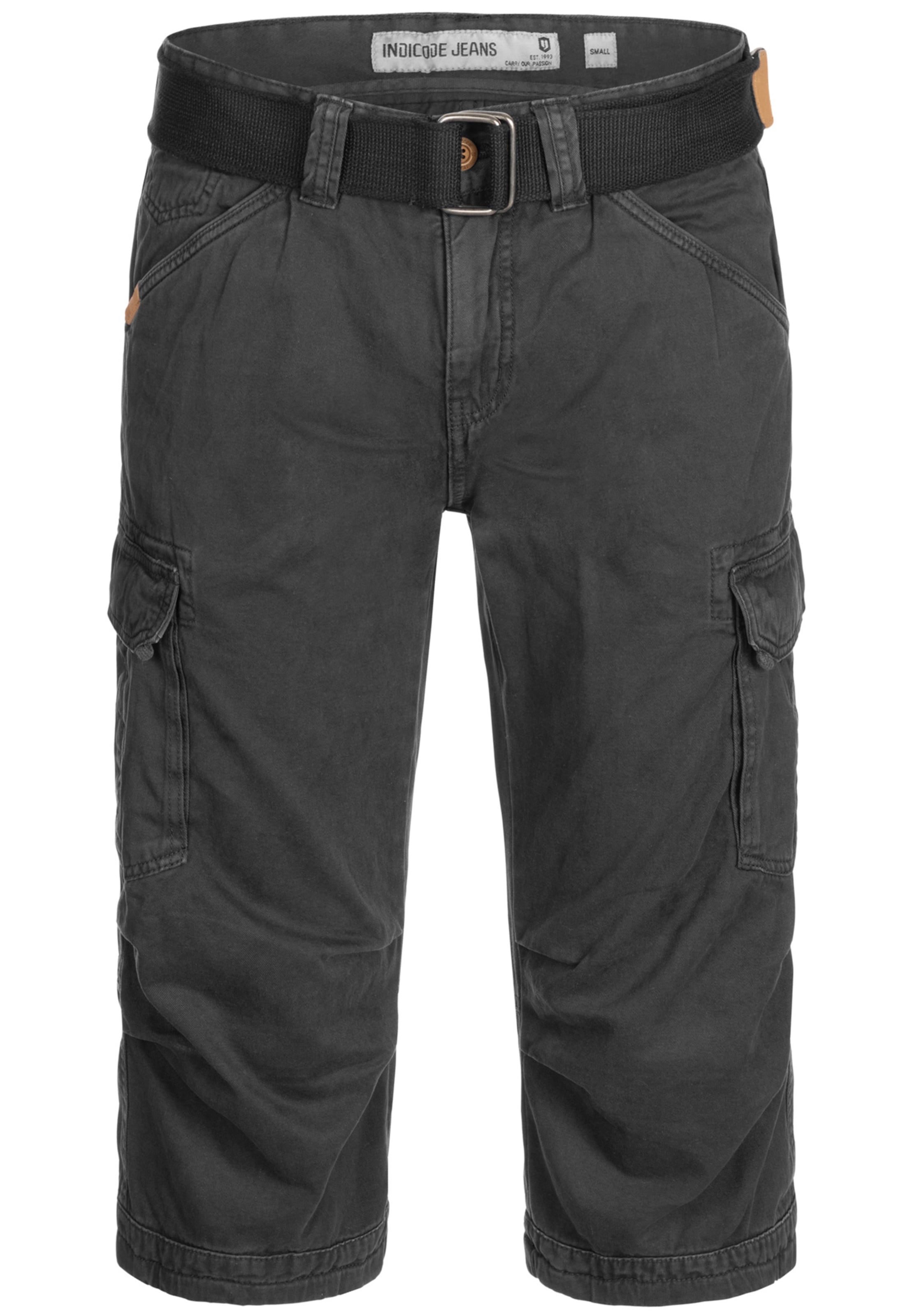 INDICODE JEANS Cargo trousers 'Nicolas' in Black: front