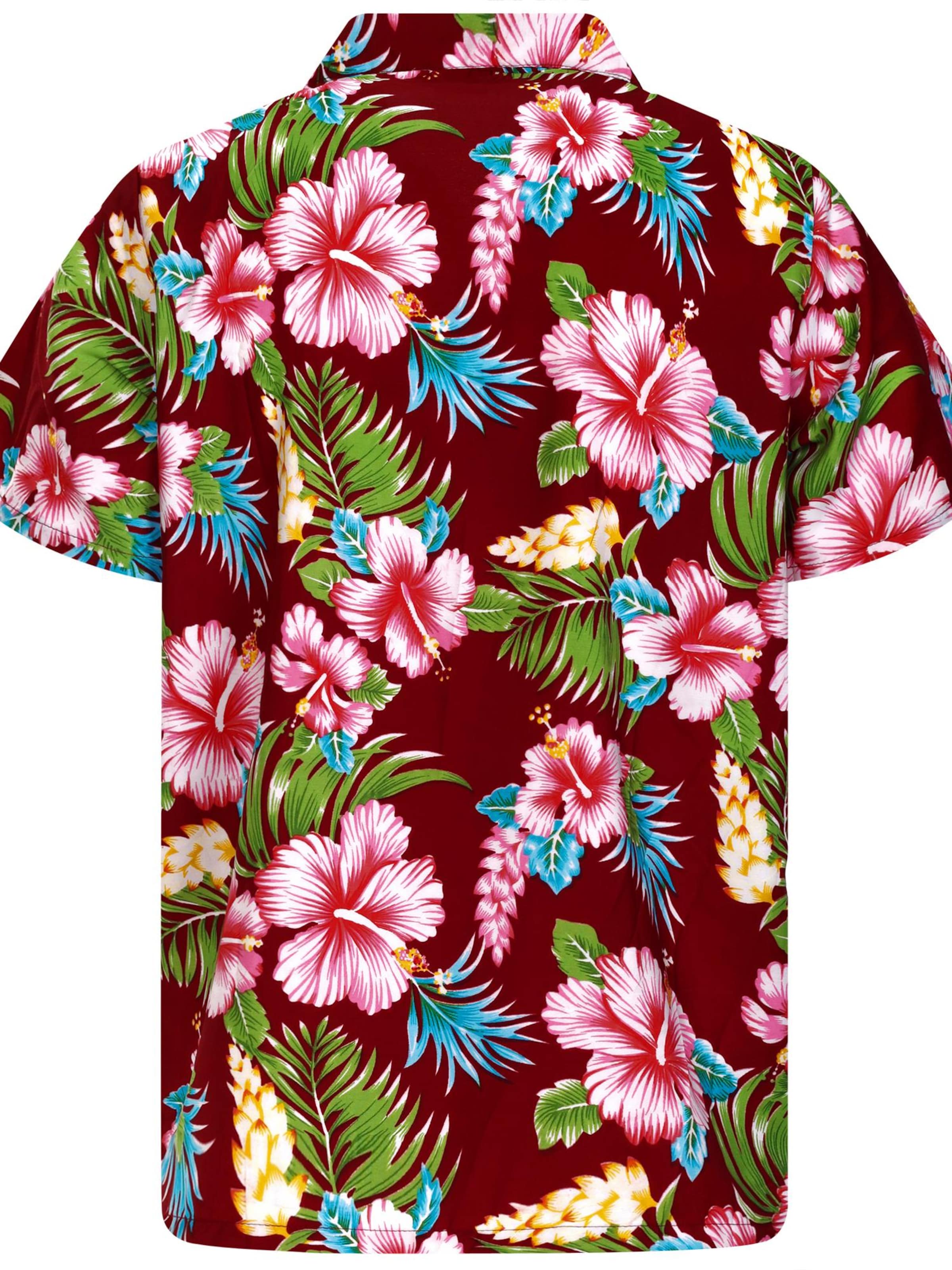 Maglietta 'Hibiscus New' di King Kameha in rosso