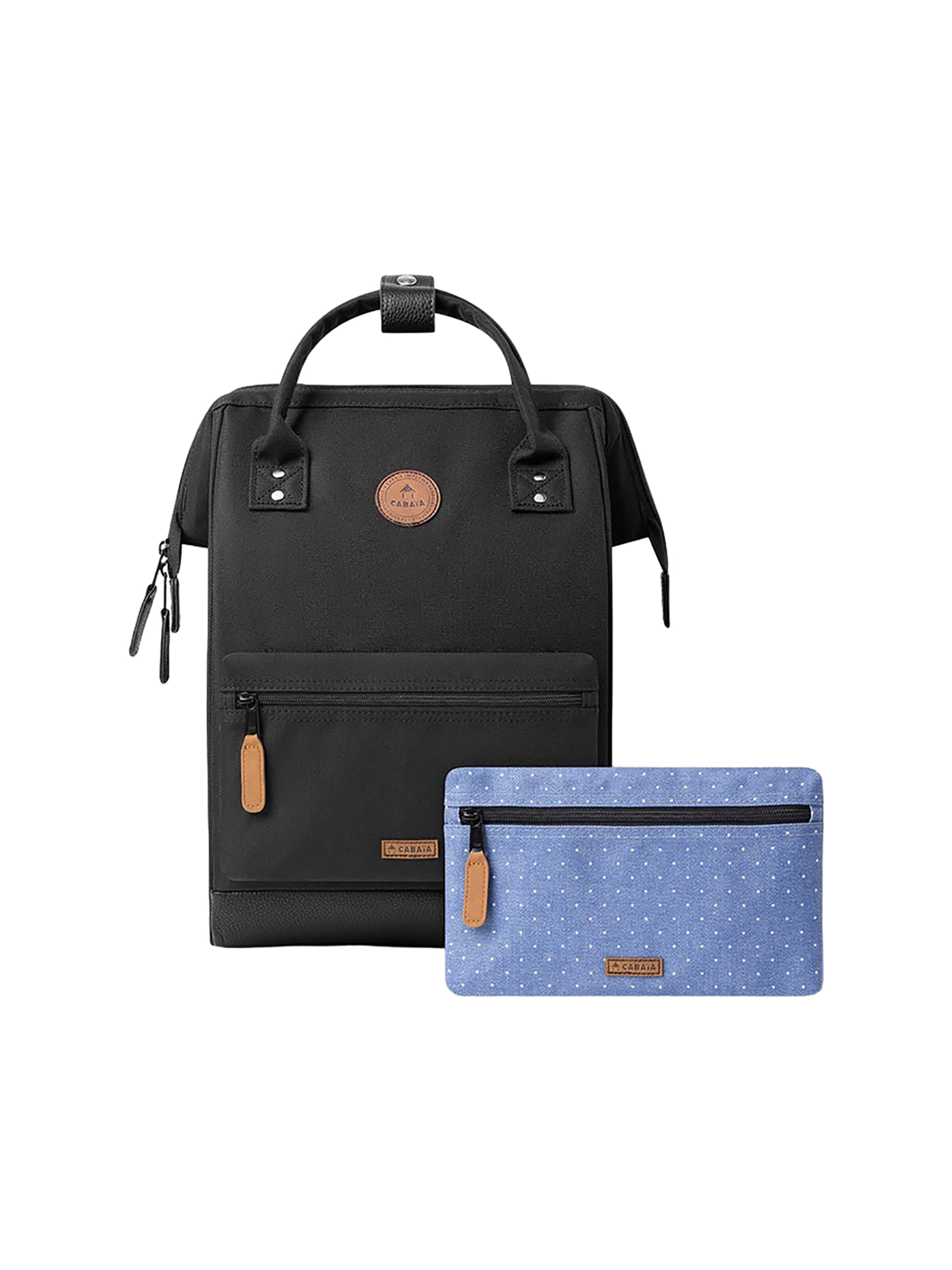 Cabaia Rucksack 'Berlin M'‌‌ in Schwarz: Vorderseite