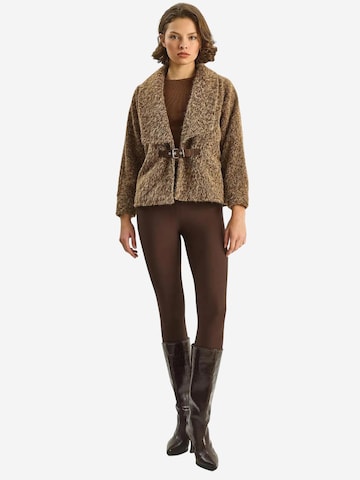 Bianco Lucci Between-Seasons Coat 'Mäntel' in Brown: front