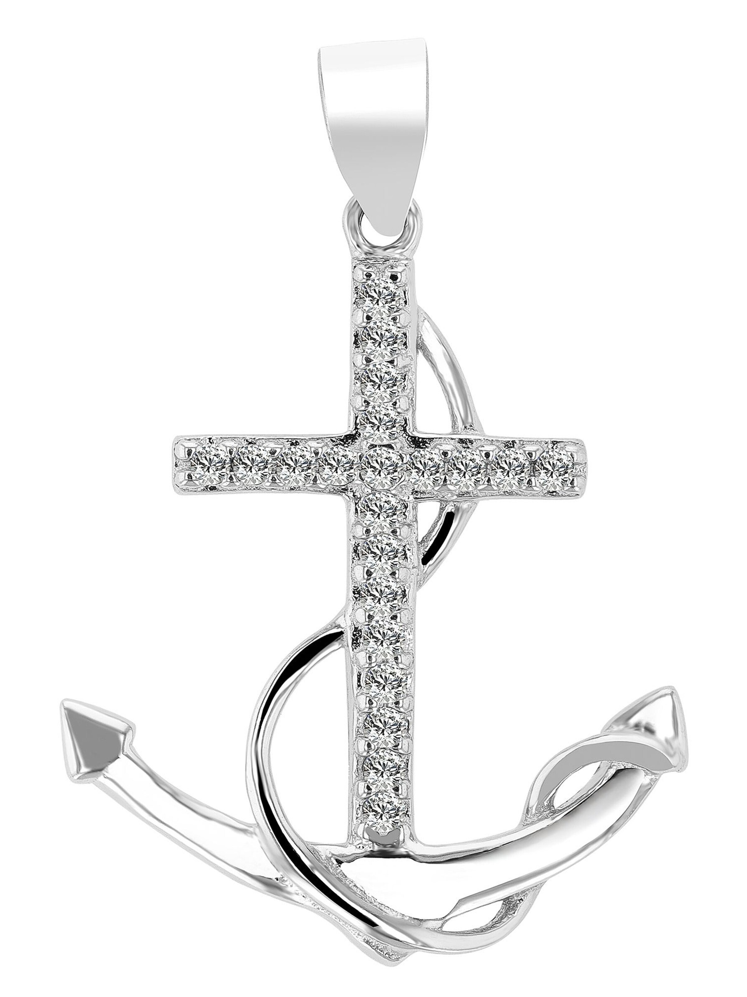 Akzent Pendant '"Aleida" aus 925 Sterlingsilber, rhodiniert, langlebig' in Silver