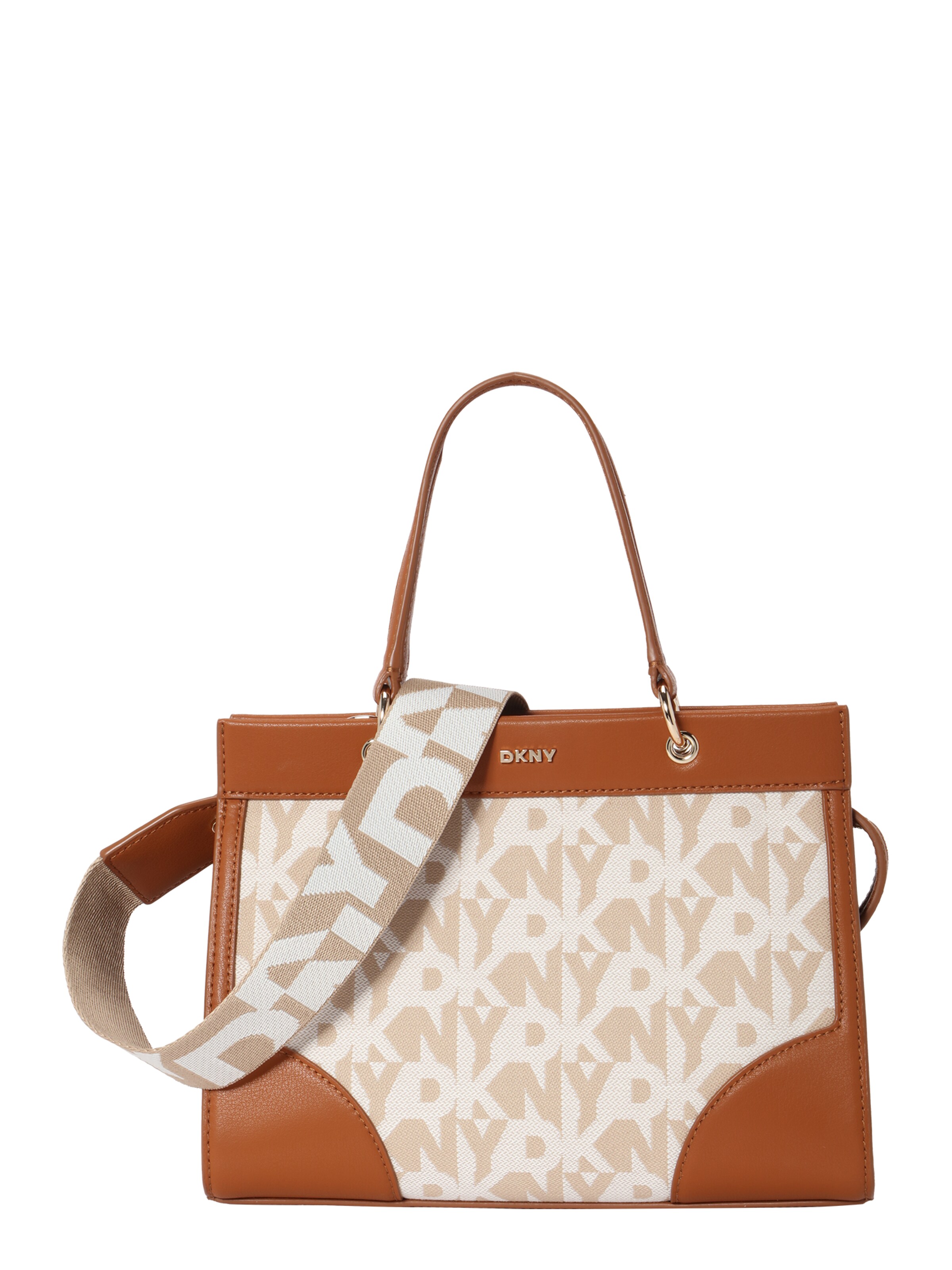 DKNY Handtasche 'Milan' in ecru / cognac / cappuccino, Produktansicht