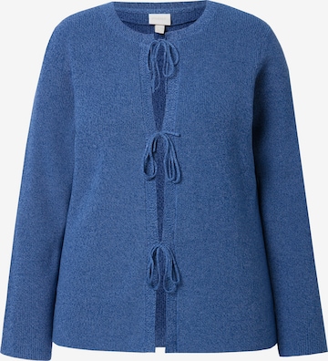 Ulla Popken Gebreid vest in Blauw: voorkant