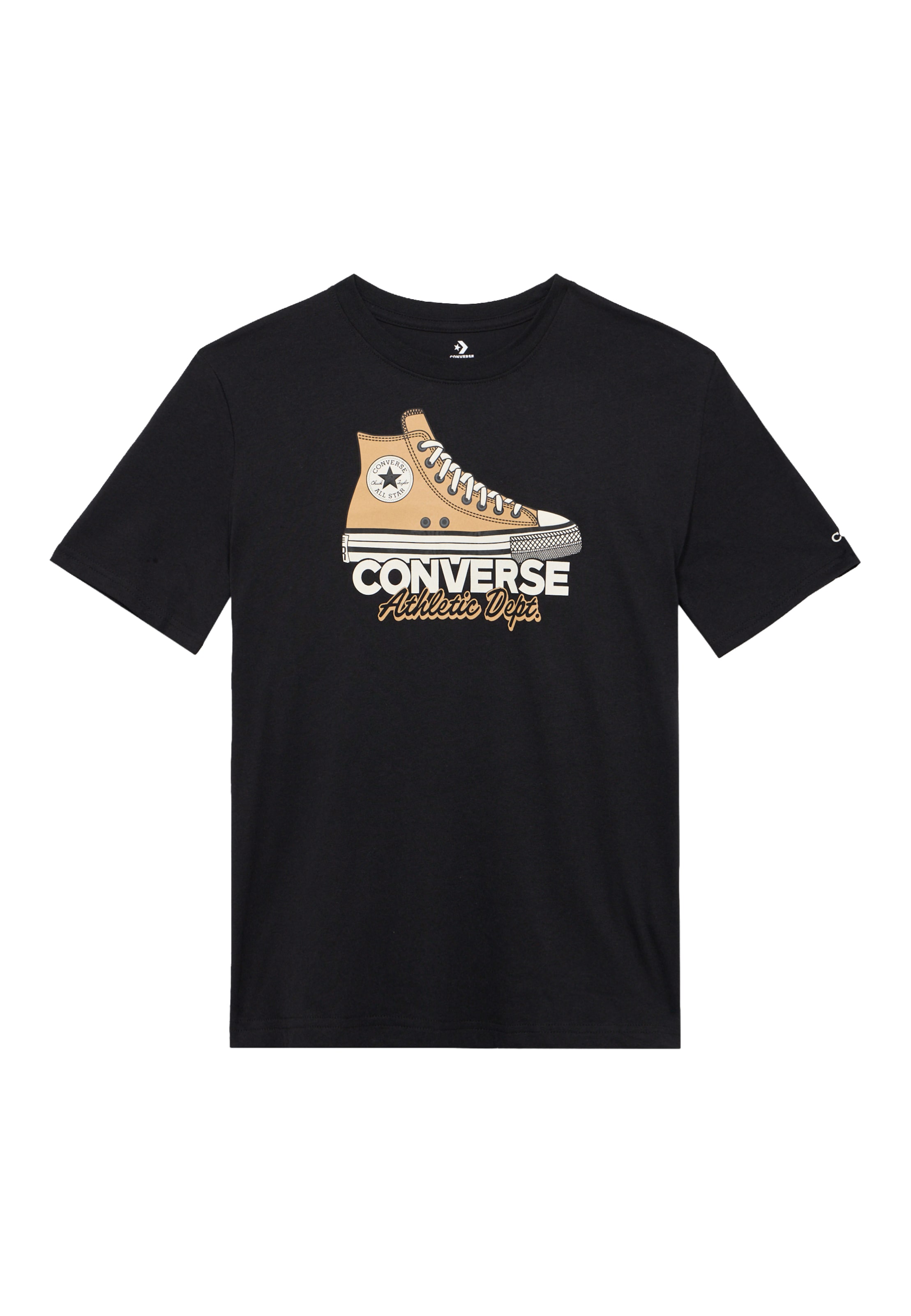 CONVERSE - Camiseta en negro: frente