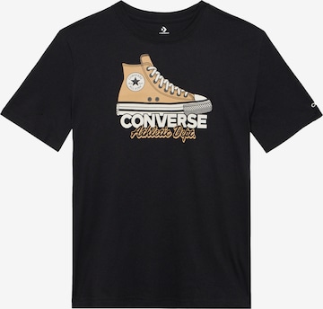 CONVERSE - Camiseta en negro: frente