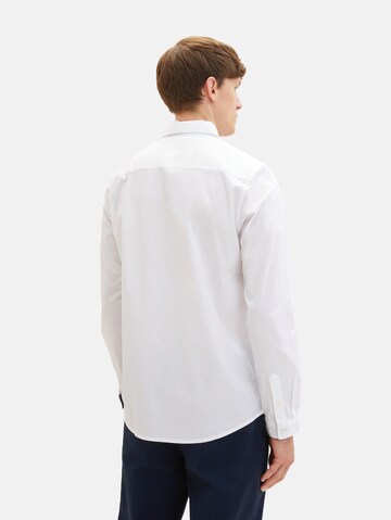TOM TAILOR Comfort fit Button Up Shirt in White