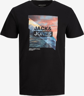 melns JACK & JONES T-Krekls 'Tresor': no priekšpuses
